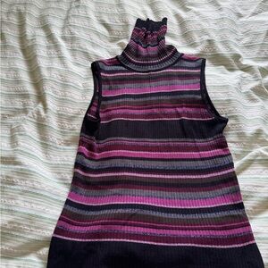 Reitmans Black and Purple Striped Tank Top